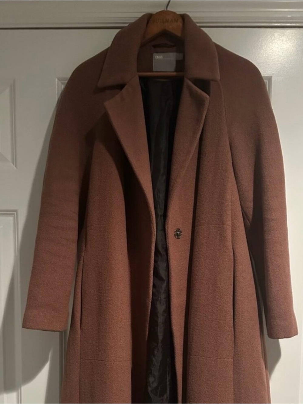 Asos rust Brown Long Wool-Blend Coat